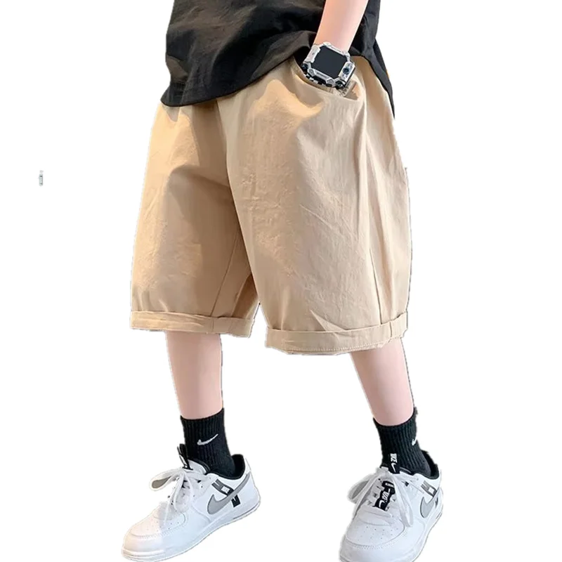 Shorts Pants for Kids Summer Casual Solid Color Boys Beach Sport Shorts for Teenage Short Sweatpants Clothes 5 7 9 11 13 14Years