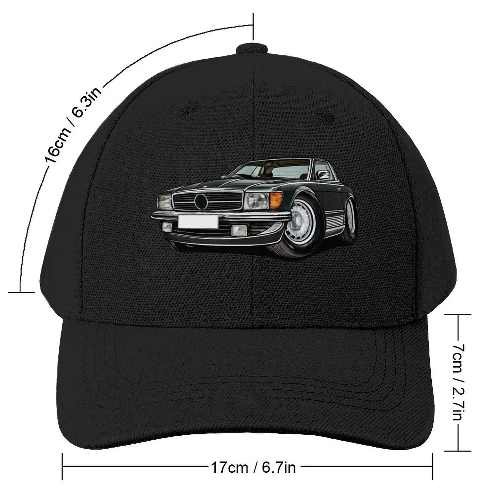 Cartoon Illustration Of A Classic R107 - C107 Black Baseball Cap Fishing cap Winter hat hats on offer Caps Women Men's