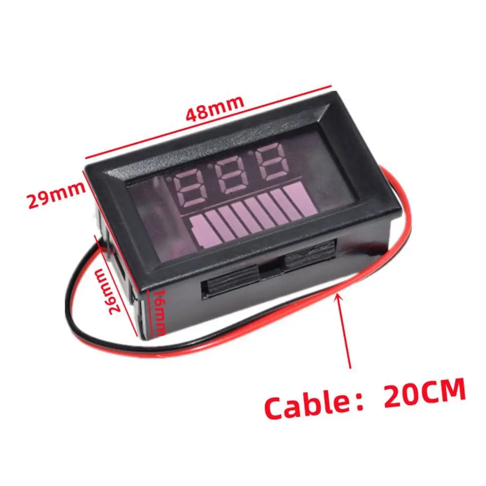 Car Battery Charge Level Indicator 12V 24V 36V 48V 60V 72V Lithium Battery Capacity Meter Tester Display LED Tester