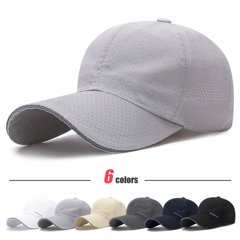 Extended Brim Quick-Drying Reflective Strip Mesh Baseball Cap Sun Shading Breathable Light Caps