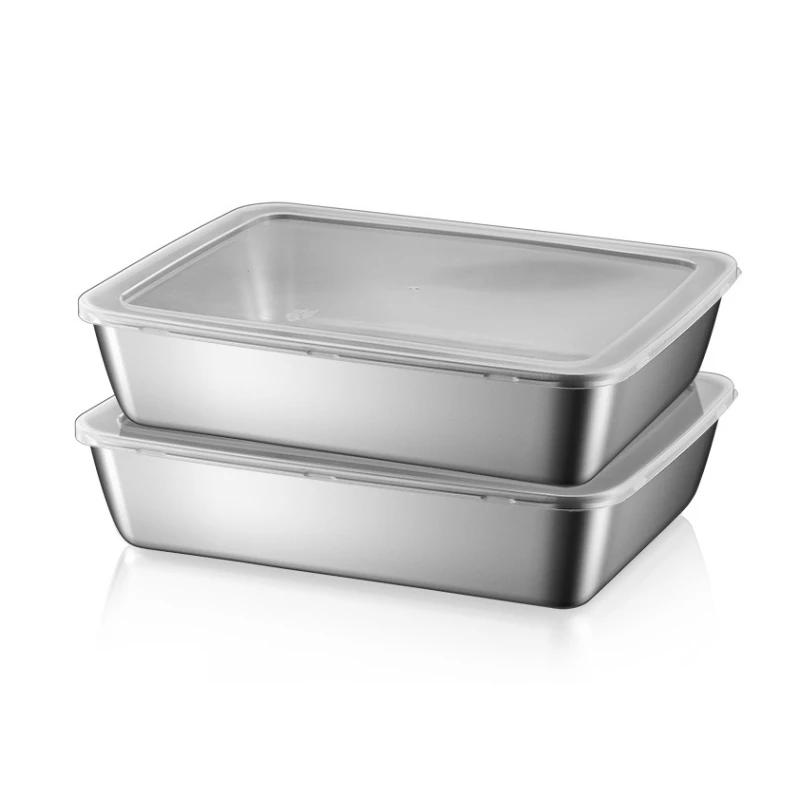 600 мл/1650 мл коробка для хранения из нержавеющей стали, морепродукты, фрукты, овощи, коробка для пикника, коробка для хранения свежести еды с пластиковой крышкой