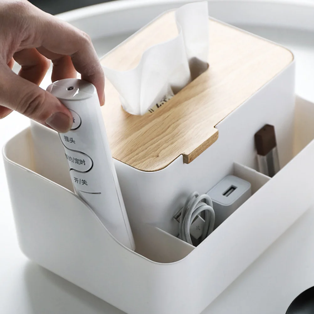 

1pc Plastic Storage Box Simple Tissue Container Home Office Hotel Multi Purpose Napkin Case White Paper Towel Storage Container