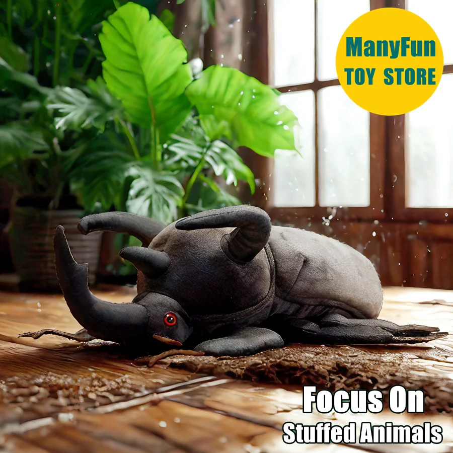 

Coconut Rhinoceros Beetle Plush Toy Lifelike Atlas Beetle Stuffed Animal Chalcosoma Chiron Plushie Scarab Simulation Doll Gift
