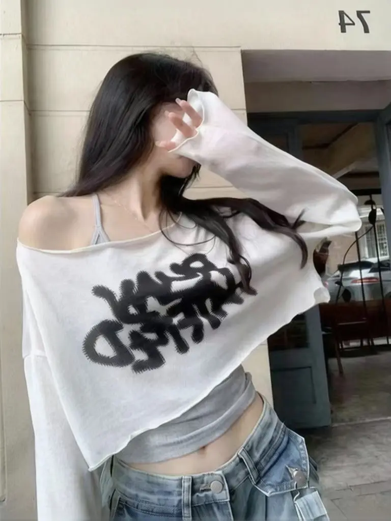 

Y2k Summer Two Piece Oversize Cropped T Shirt Tank Top Set Women Short Sleeve Casual Summer Tops Spring Outwear Elegant Youth