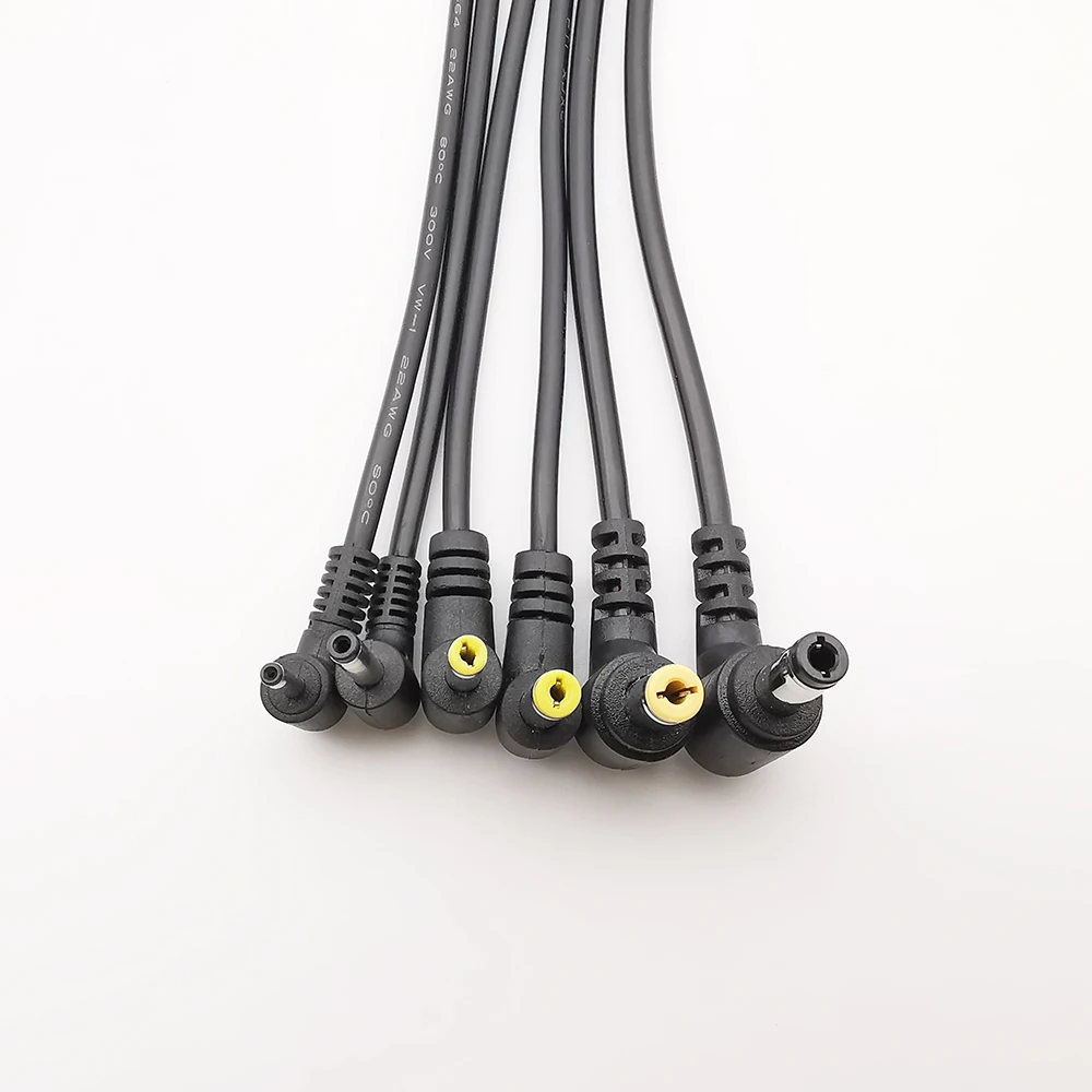 1Pcs DC 2.5*0.7/3.5*1.35/4.0*1.7/4.8*1.7/5.5*2.1/5.5*2.5mm Right Angle 90 Degree Power Plug Connector Cable Extension Cord 22AWG