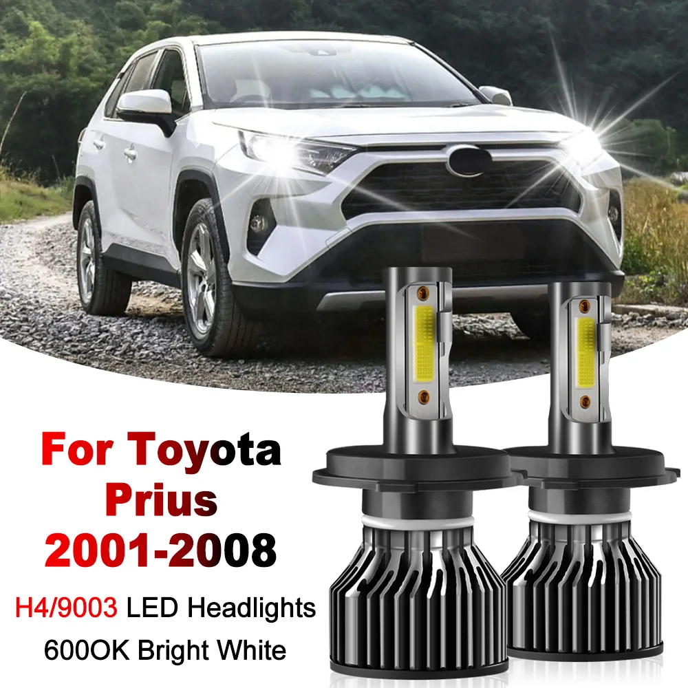

2PCS H4 High Low Beam LED Headlight 6000K White Super Bright 120W 20000LM For Toyota Prius 2001-2006 2007 2008 Canbus Car Light