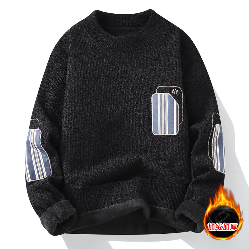 

Sweaters men 2023 winter korean style striped pattern mens warm sweater mens fashion sweaters Men's wool pullovers male M-4XL