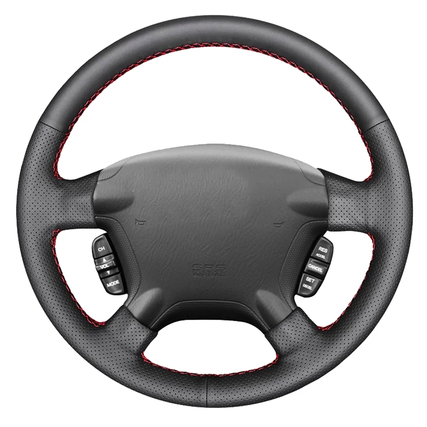 

Black Artificial Leather Hand-Stitched Car Steering Wheel Cover For Honda CR-V CRV 2002 2003 2004 2005 2006