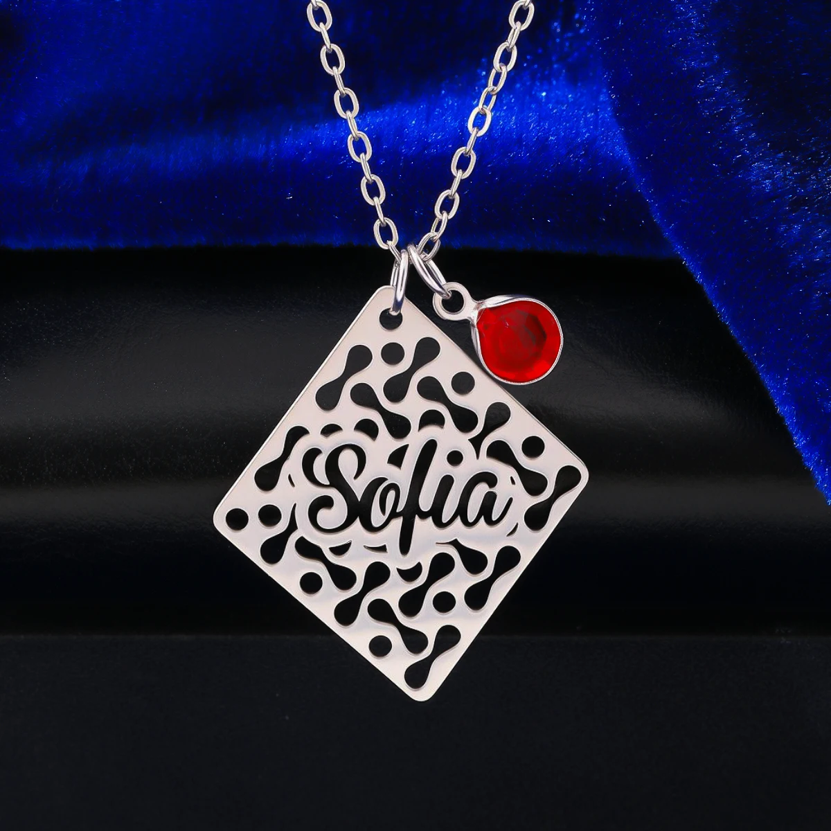 

Todorova индивидуальное имя из нержавеющей стали модное ожерелье с ромбом для женщин и мужчин модный полый геометрический кулон ювелирные изделия подарок