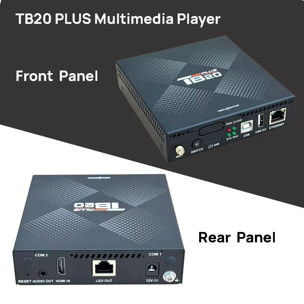 وحدة تحكم WIFI لمشغل الوسائط المتعددة Novastar TB20 Plus تدعم أوضاع متزامنة وغير متزامنة لشاشات LED بالألوان الكاملة