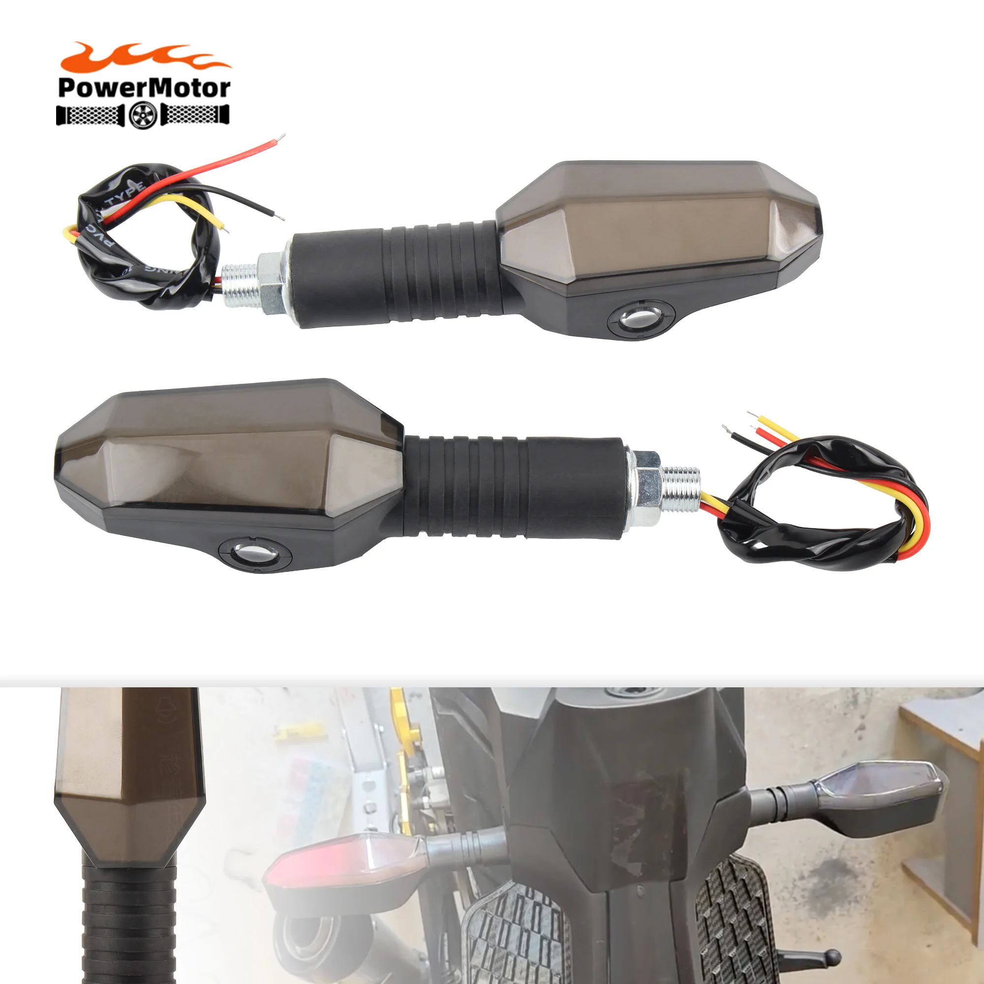 

2 шт. мотоциклетная светодиодная лампа указателя поворота с проекционной лампой, водонепроницаемая светодиодная поворотная лампа, сигнальная лампа, детали для модернизации