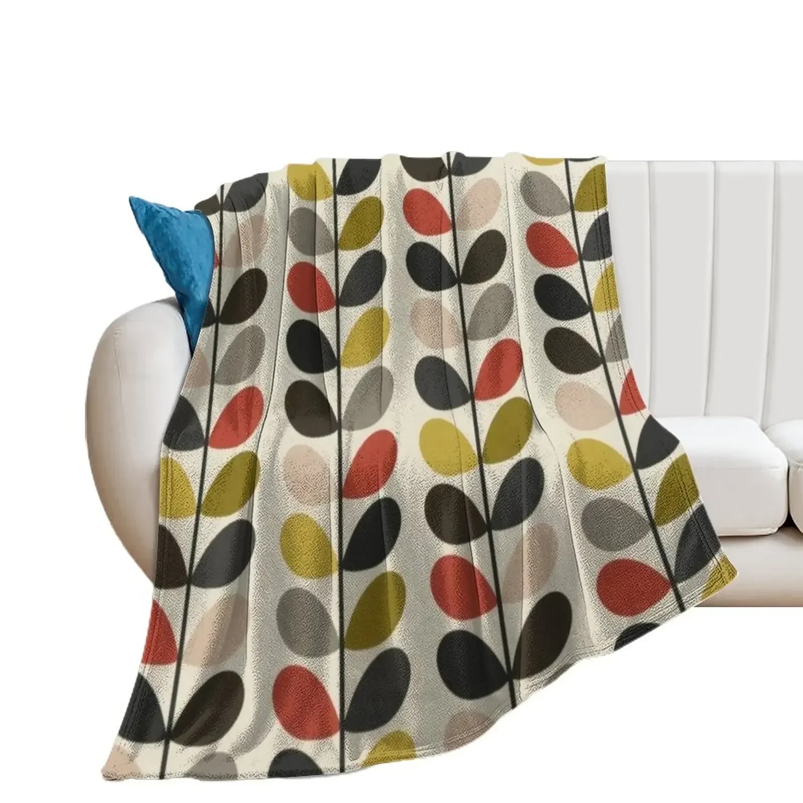 

orla kiely multi stem,kiely pattern, orla kiely design,colorful multi stem ,No.2, Throw Blanket Decorative Sofa Custom Blankets