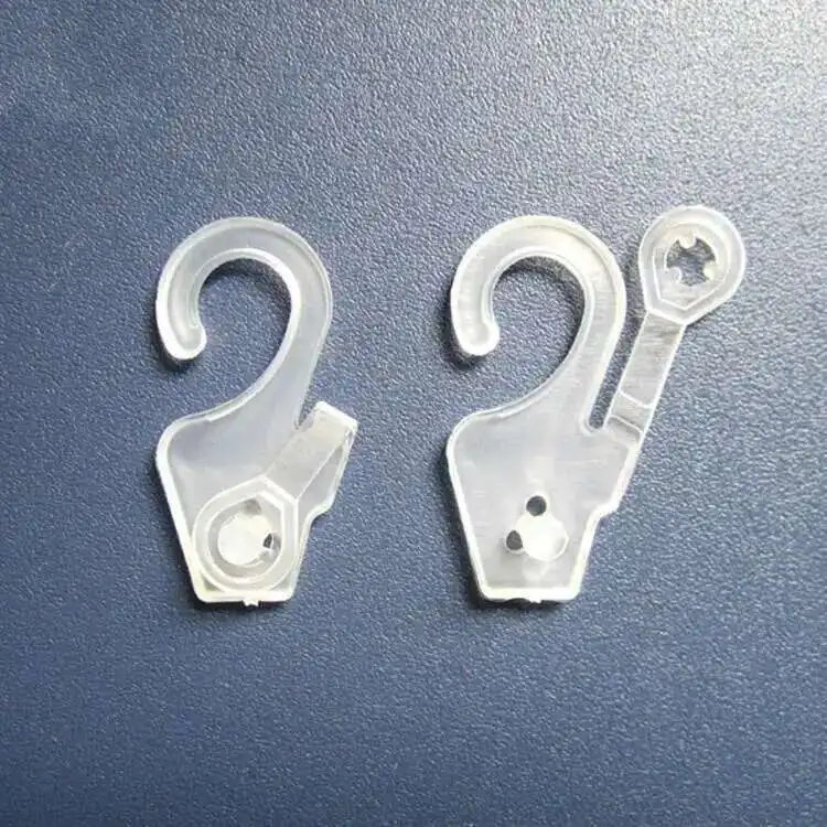 100 Stück Kunststoff-Schnappclip-Haken, Kleiderbügel für Hemden, Unterwäsche, Socken, Taschenpaket, Stoffkopf, J-Haken, Kleidungsschlaufen-Schloss, Display-Aufhänger – Detail 1