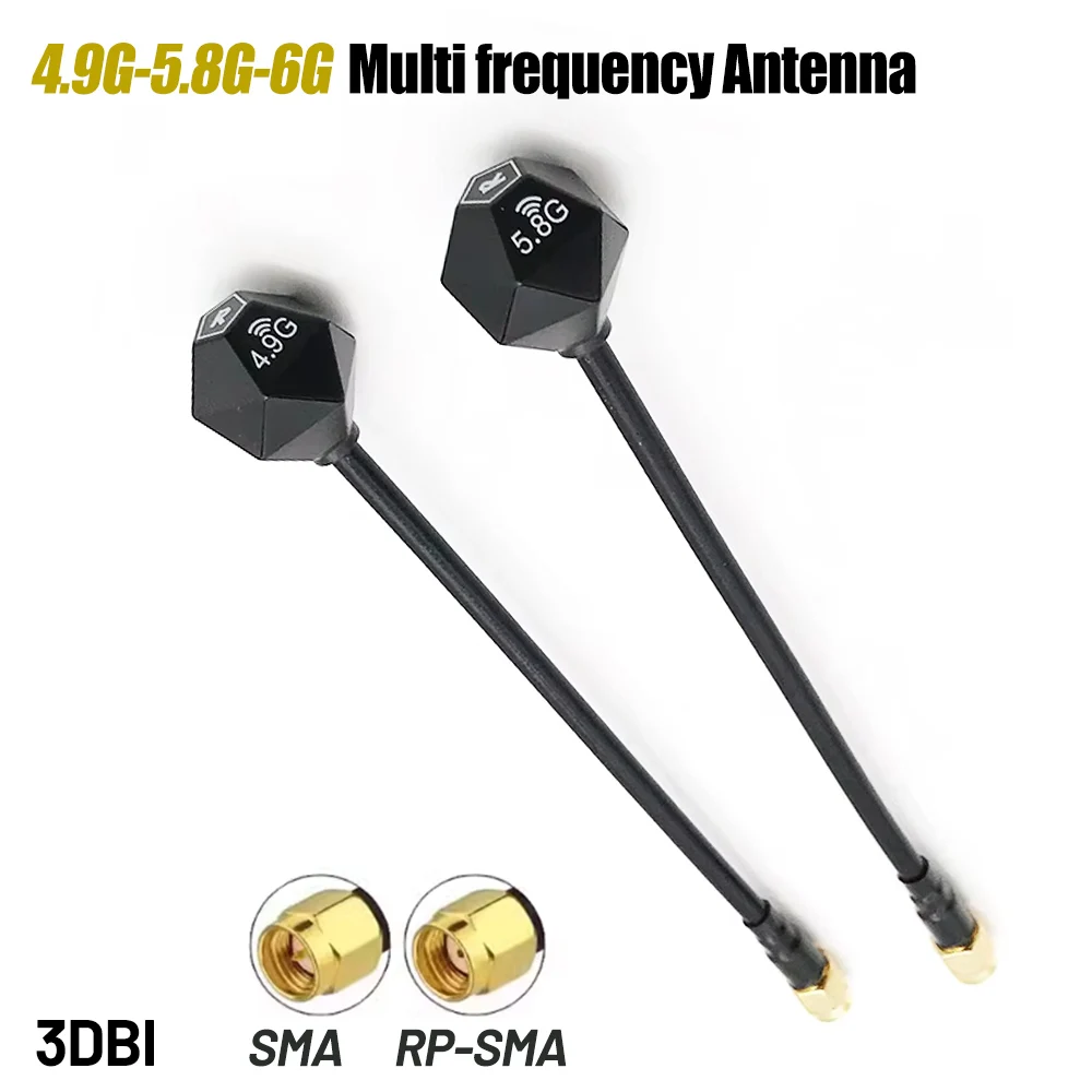 4.9GHz 4.9G-5.8G-6G Antenna RHCP SMA RPSMA 3dBi Gain Omnidirectional FPV Antenna 152mm for RC Long Range Drone DIY Parts