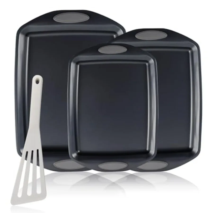 

Набор форм для выпечки из 3 предметов, антипригарные формы из углеродистой стали, набор форм для выпечки, набор форм для духовки, дома, кухни, формы для выпечки печенья, 14 дюймов, 16