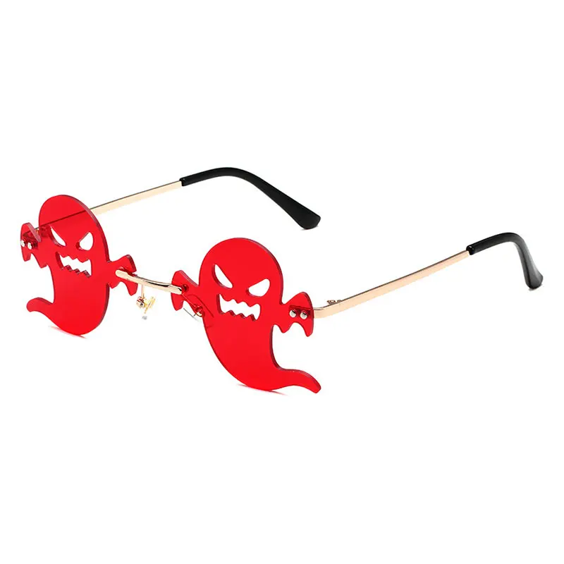 Funny Rimless Devil Sunglasses Women Men Halloween Demon Ghost Sun Glasses Female Cosplay Party Prom Gift Decorative Shade