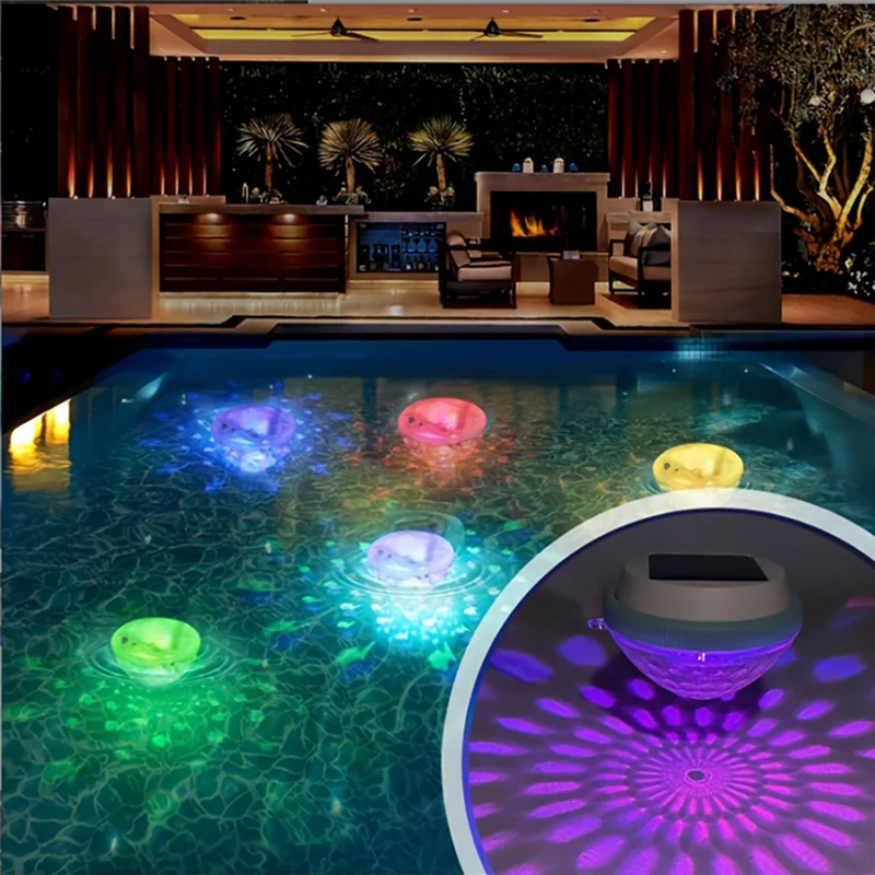 ABBO-lumières flottantes LED à énergie solaire, étanches, 7 Modes de changement de couleur, 2 pièces pour piscines, fontaines, éclairage de jardin
