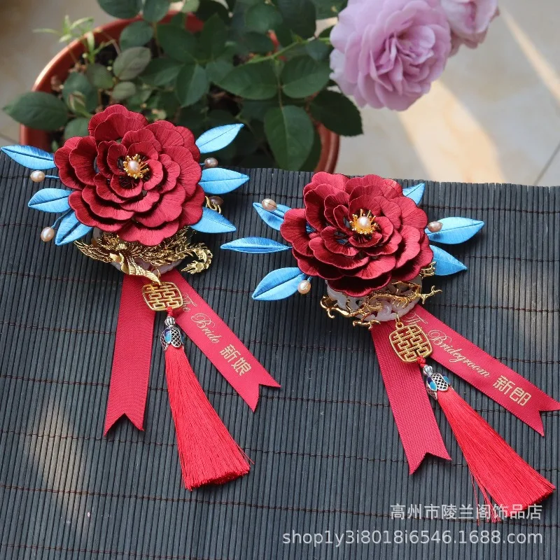 

Изысканный шелковый свадебный корсаж ручной работы, полный комплект для невесты и жениха, бутоньерки для подружек невесты и шаферов, очаровательный подарок