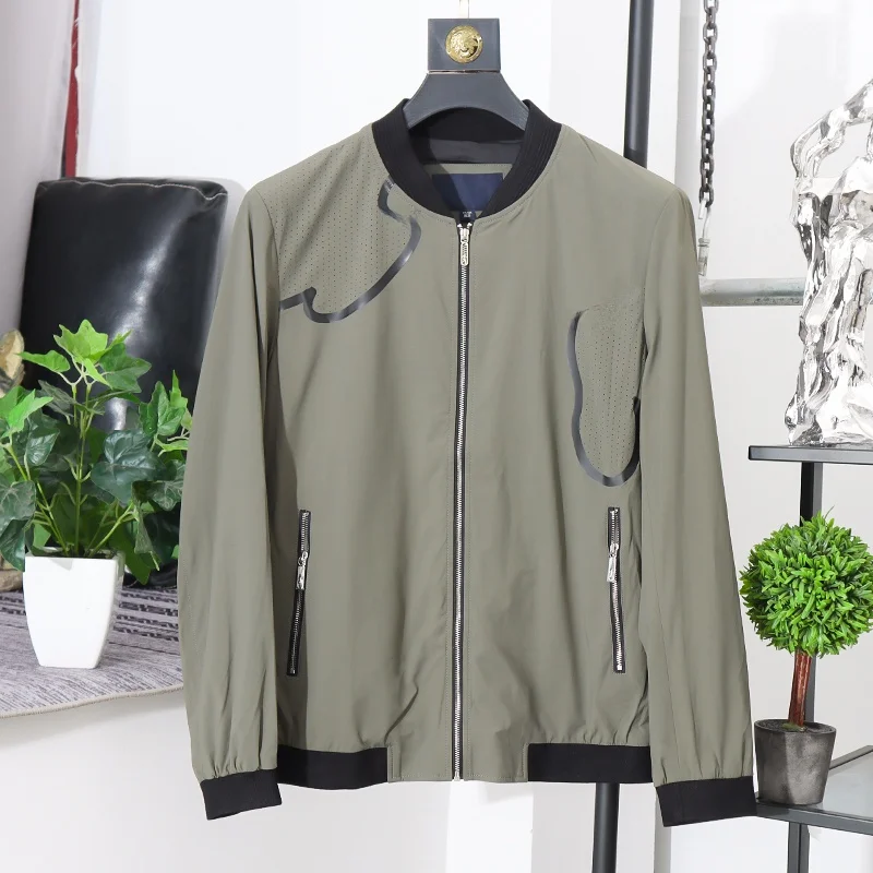 

Comfortable Faionable Thin Casual Jaet Commute Men's Clothing Spring Autumn Sli Versatile Sli Stand Fit Polyes...