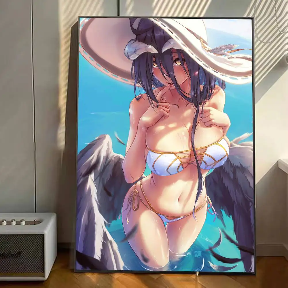 Albedo انمي ياباني أفرلورد ملصق ملصقات الفن جداريات حائطية ديكور لعبة غرفة ديكور الهدايا Kawaii HD اللوحة سيارات القط