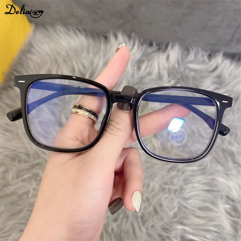 Classic Square Anti Blue Light Glasses for Men Women Transparent Lenses Computer Goggle Fashion Simple Big Frame Office Eyewear