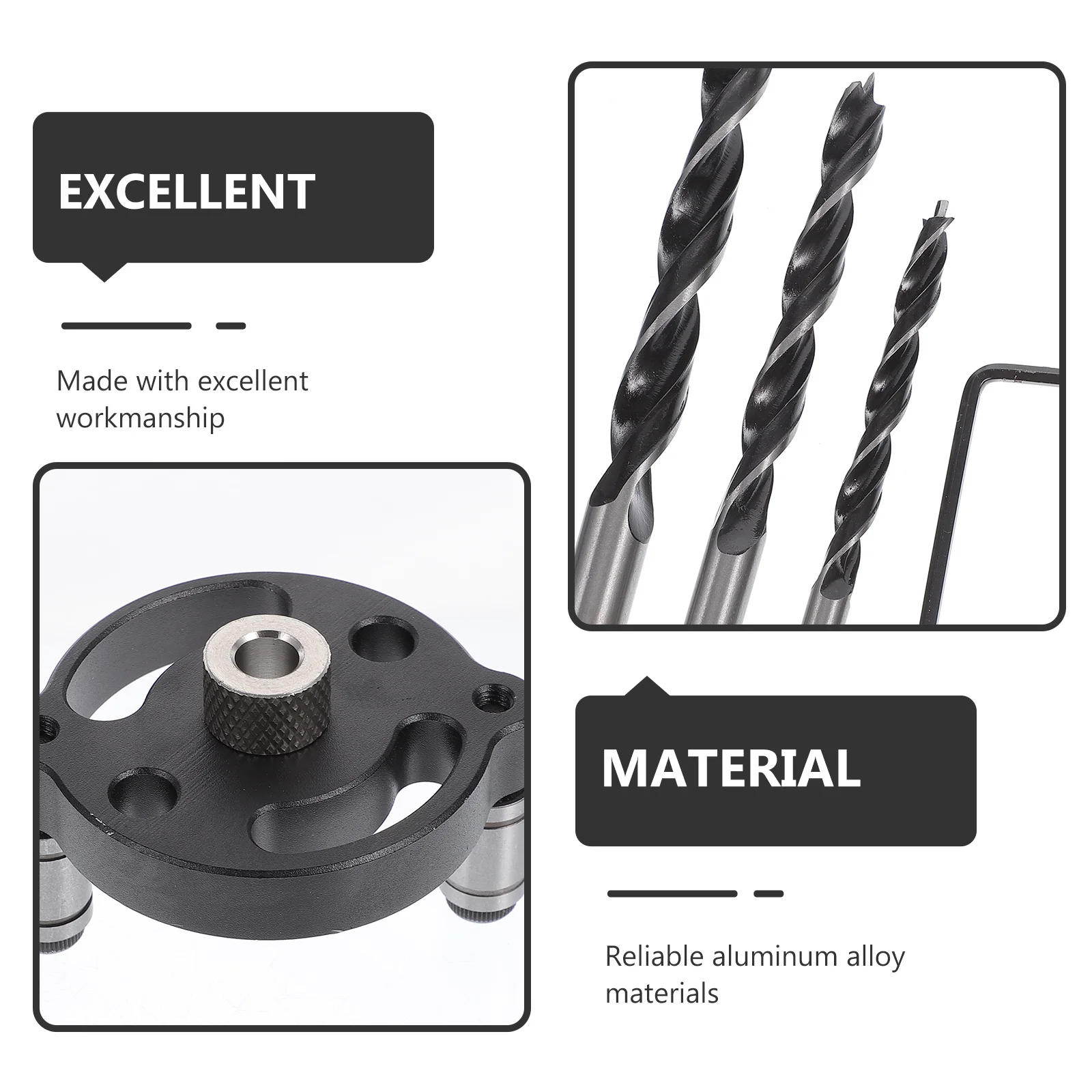 

1 Set Aluminum Alloy Self-Centering Dowel Drill Guide Kit For Woodworking Portable Tool Dowel Drilling Guide