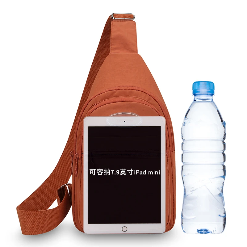 Women Sling Bag Water Resistant Nylon Fabric Multiple Compartments Wide Adjustable Strap for Hiking Shopping Outdoor Daily Use