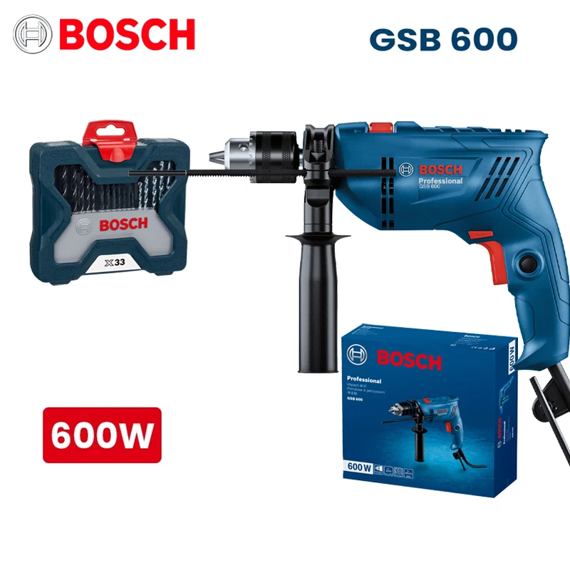 Bosch GSB 600 Impact Drill 3000rpm 600W Wired Electric Drill Forward And Reverse Rotation Brick Wall Drilling Machine Power Tool