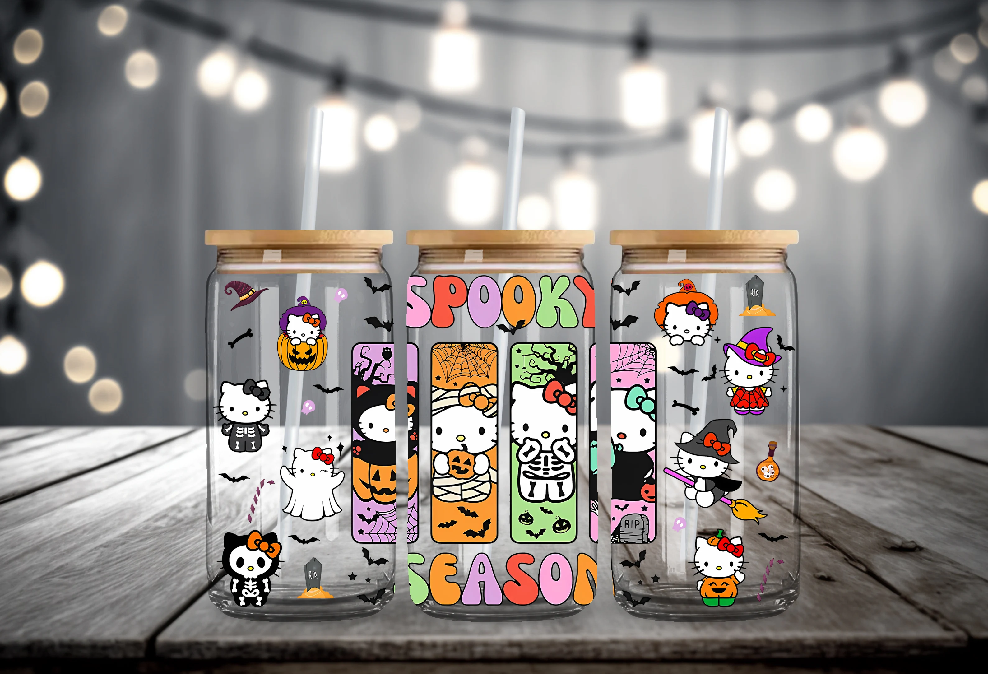 KAWAII Cute Animals 16OZ Cup UV DTF Wrap Self-adhesive Decals Printable Film Roll Waterproof  DTF Transfer Film
