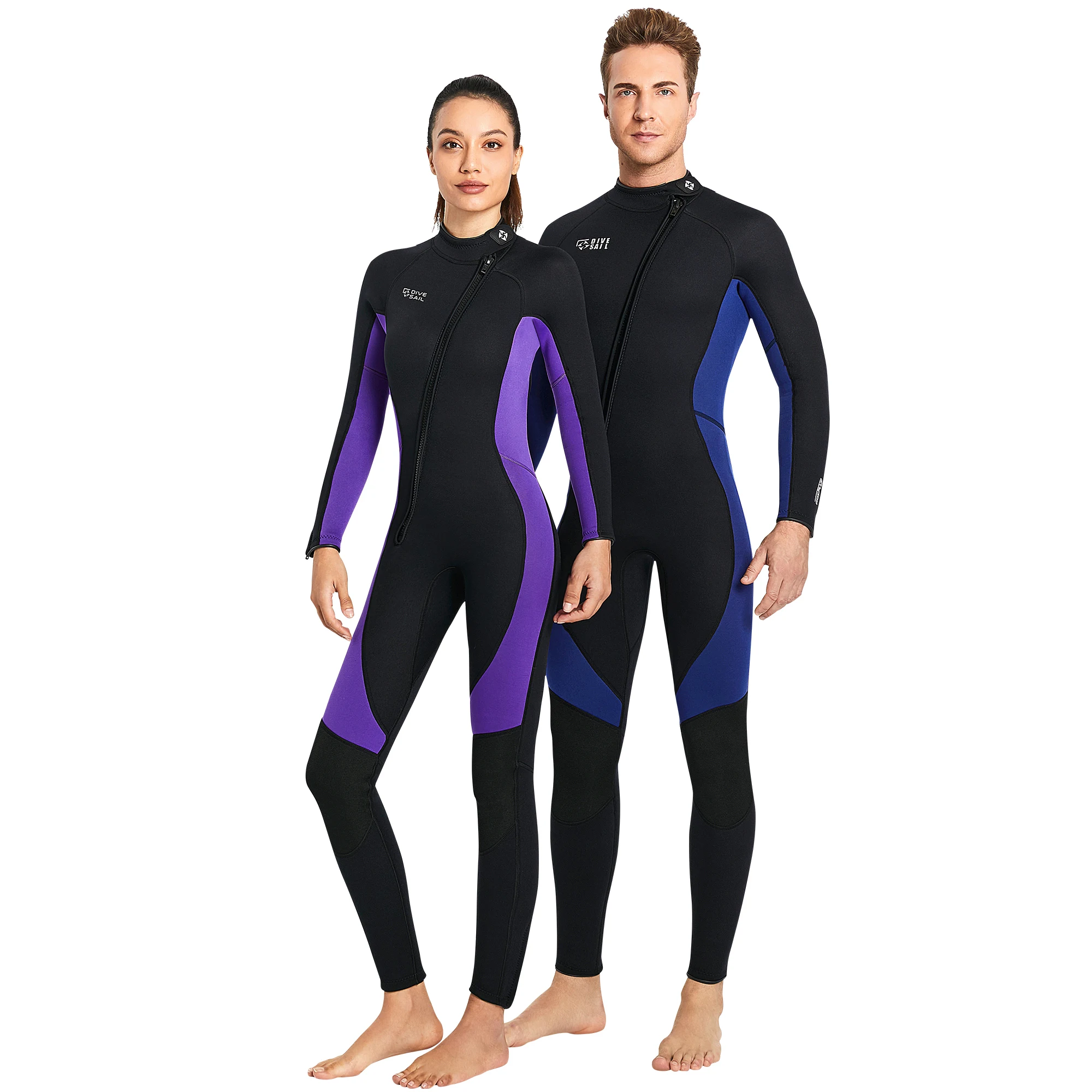 Front Zip Wetsuit Mens Womens 3mm Neoprene Full Body Scuba Diving Suits for Snorkeling Surfing Swimming Kayaking Water Sports