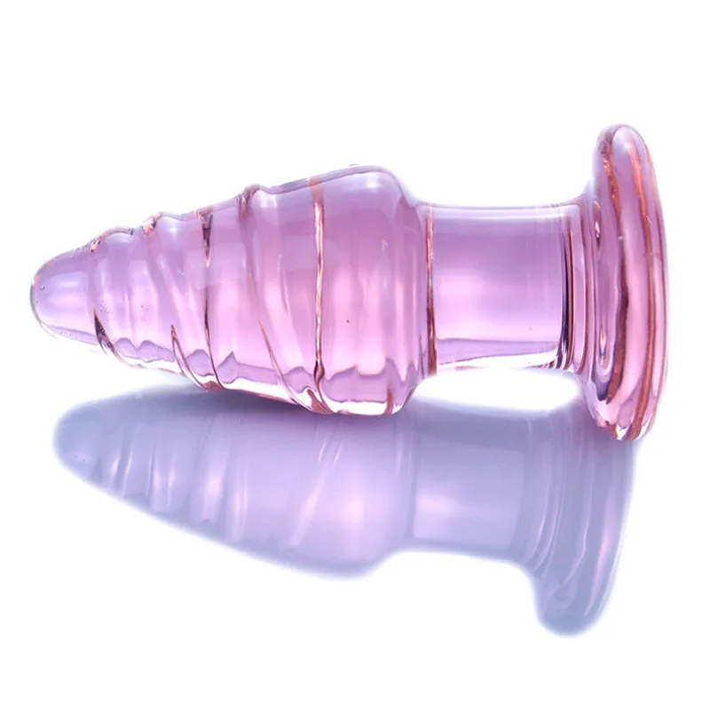 Czarna szklana spiralna wtyczka analna dla par Erotyczna szklana wtyczka do butów Kobieta Mężczyźni Seks zabawki dla dorosłych Dylator analny G Spot Anus Ass Plug