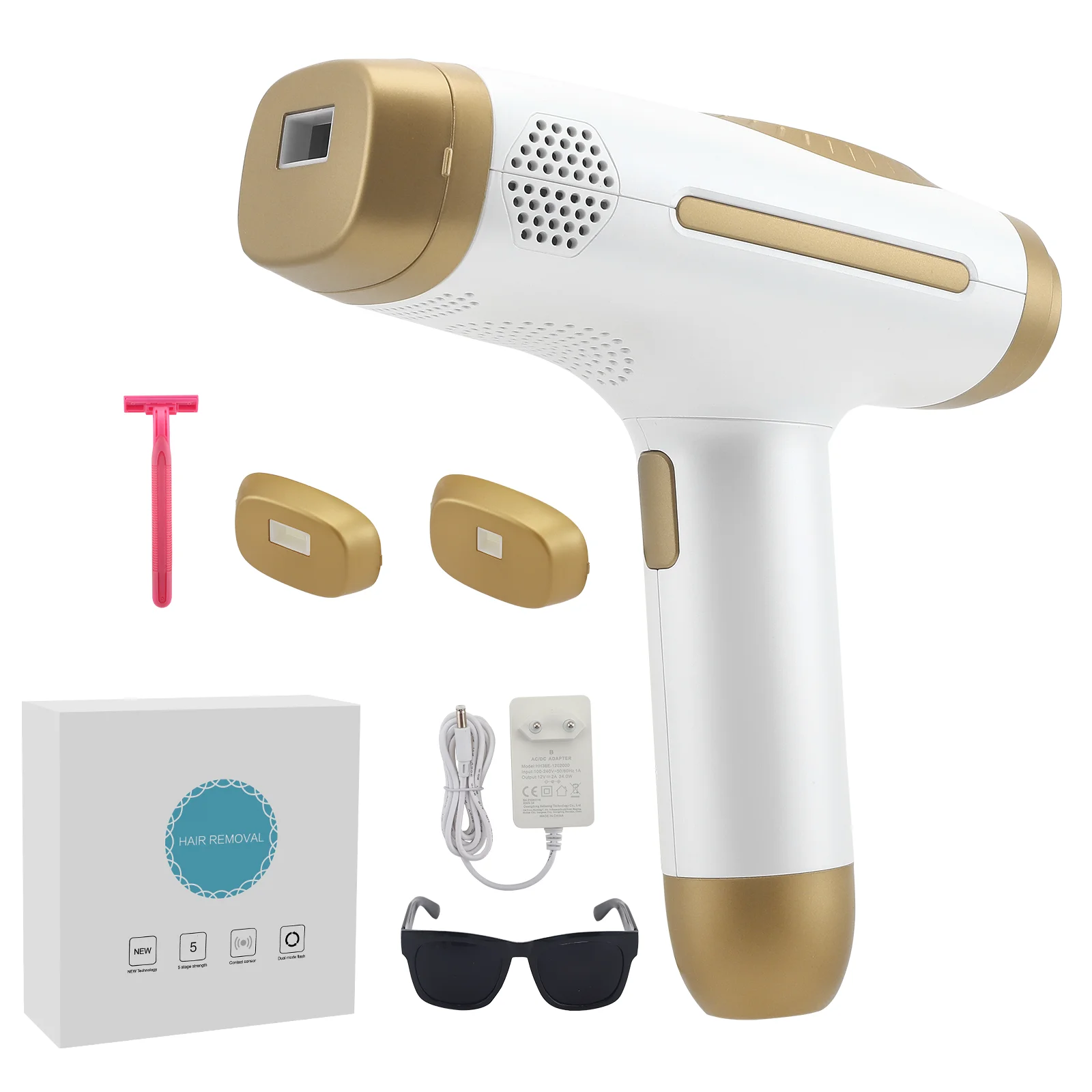 Épilateur IPL avec fonction de refroidissement par glace pour femmes, permanent, 999 999 flashs, épilateur IPL indolore