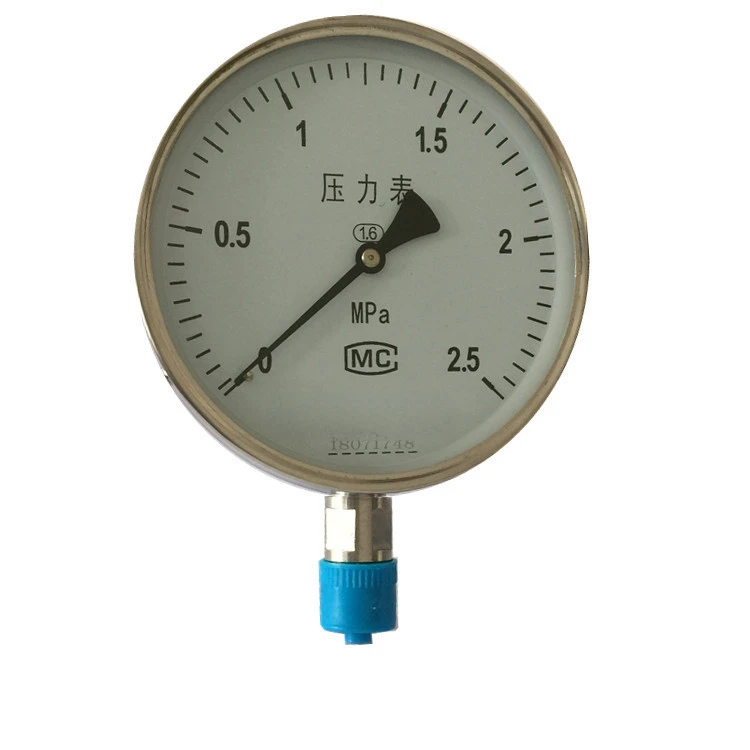 

Pressure gauge y150 stainless steel radial thread M20 * 1.5 dial diameter 150mm0-2.5Mpa