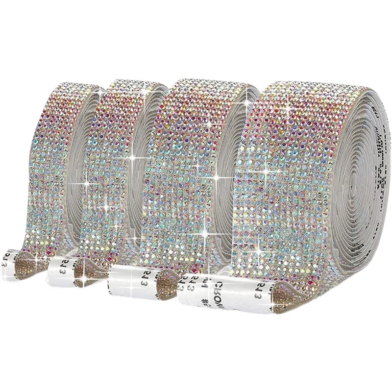 1 Yard selbstklebende Kristall-Strass-Aufkleber, Diamantband, DIY-Aufkleber, Strasssteine, Kunsthandwerk, Autotelefon-Dekoration – Detail 4