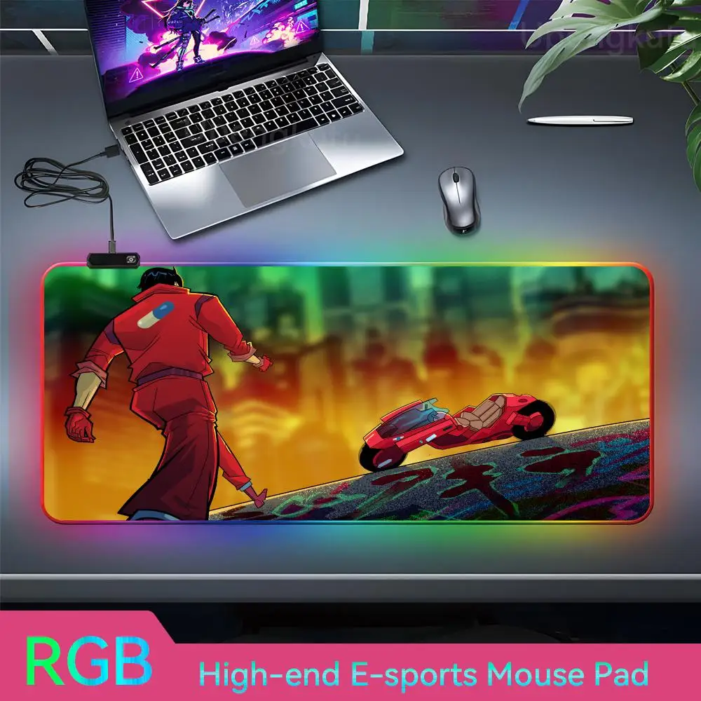 

A_akira Mouse Student Writing Pad Pad RGB Rubber Large Extended Desktop Mats Diy Gaming Computer Pad LED Lamp Anime Desk Mat