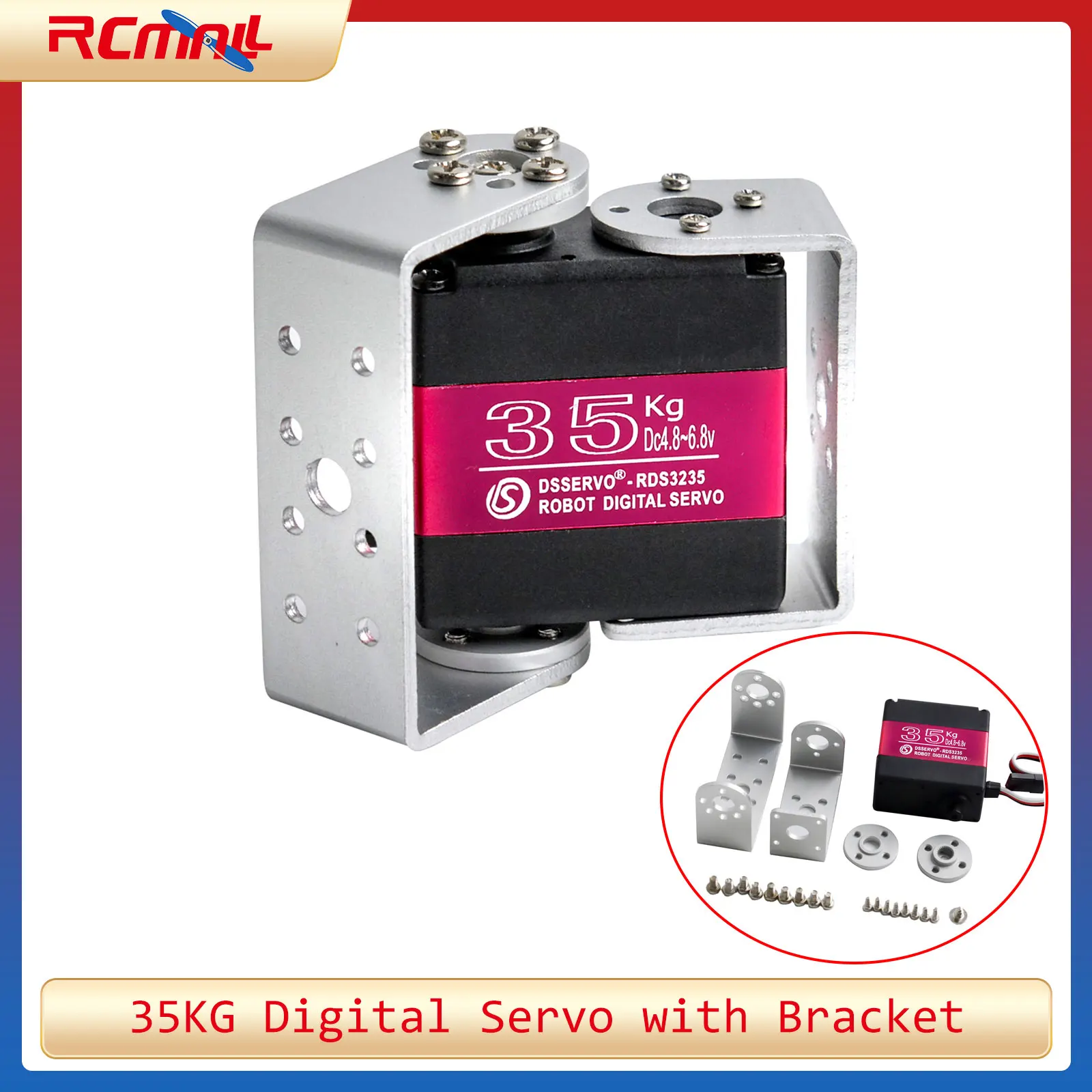 

Цифровой сервопривод с двумя валами и высоким крутящим моментом, 35 кг, высокоскоростной металлический механизм, 180, 270 градусов, роботизированный сервопривод для радиоуправляемых автомобилей, роботов