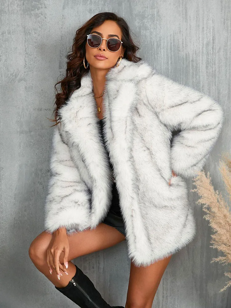 

ZADORIN New in Outerwears Vintage Lapel Long Fluffy Warm Faux Fur Coat Women loose Fur Jacket Fur Coats Winter Clothes for Women