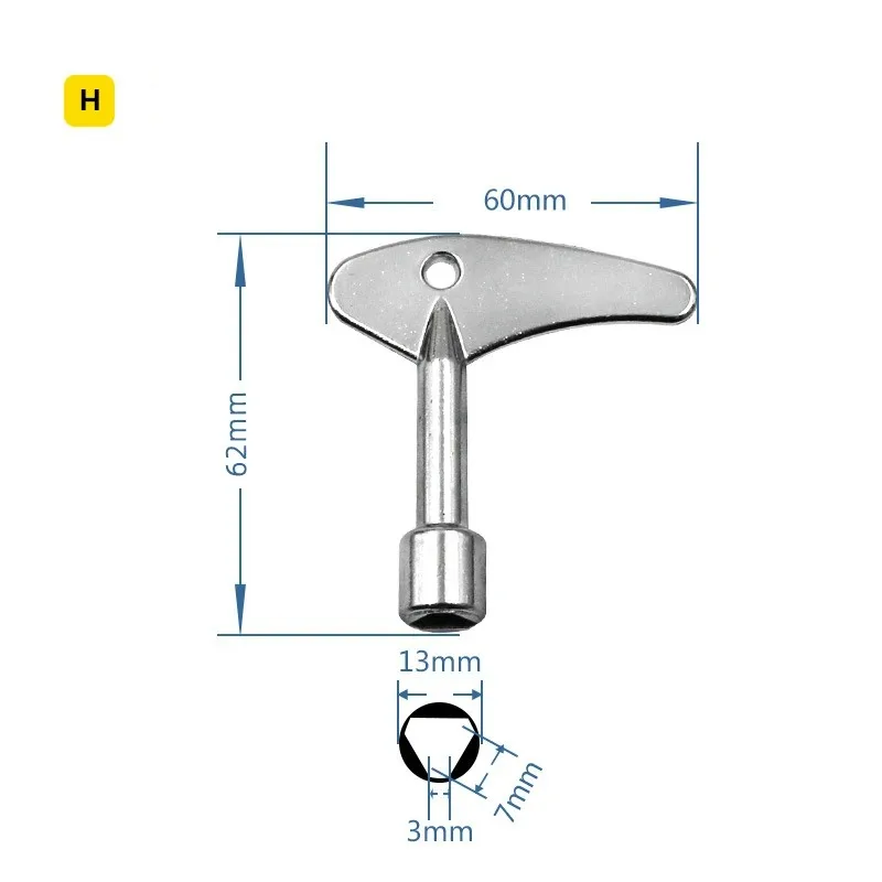 Mini Universal 4-Ways Phillips Multifunction Wrench Triangle Cross Key Hand Tool for Car Elevator Repair Small Size
