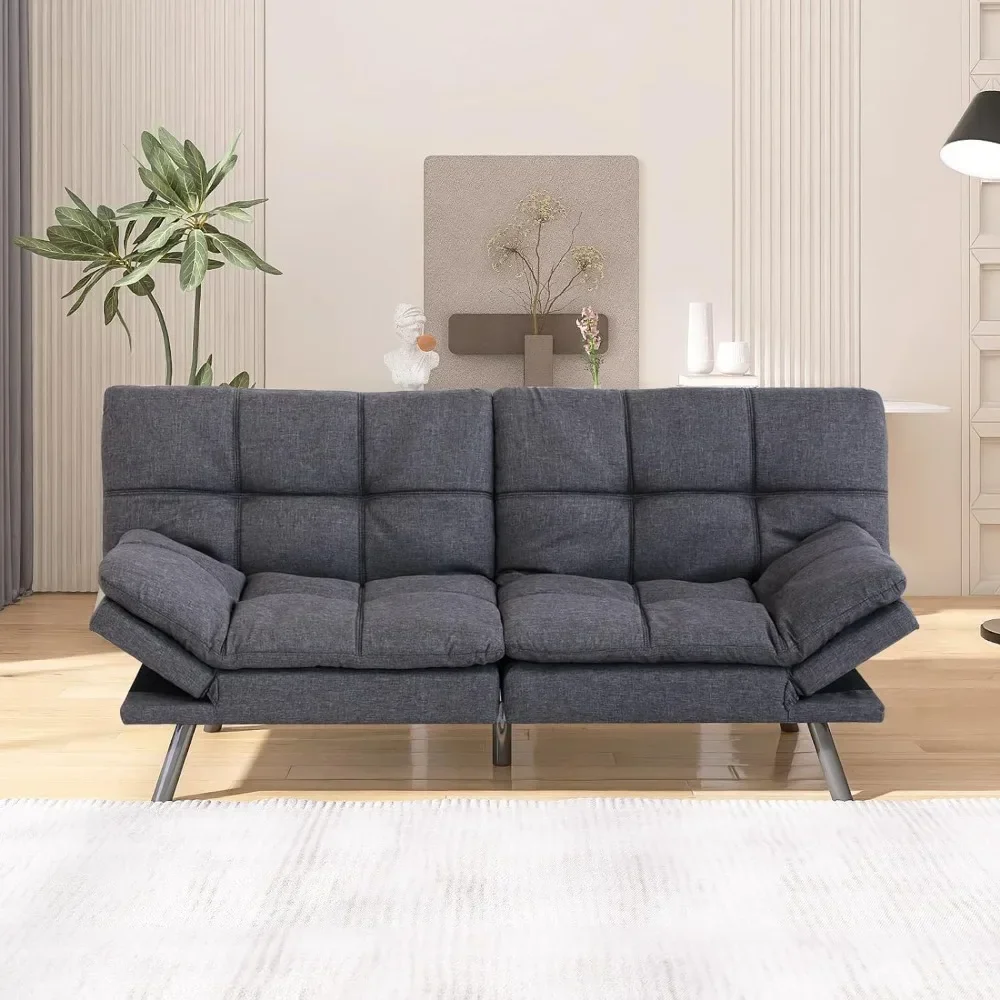 ,Convertible Futon Sleeper Sofa,Memory Foam Futon Couch Bed,Loveseat Sofa Bed,Small  Polyester