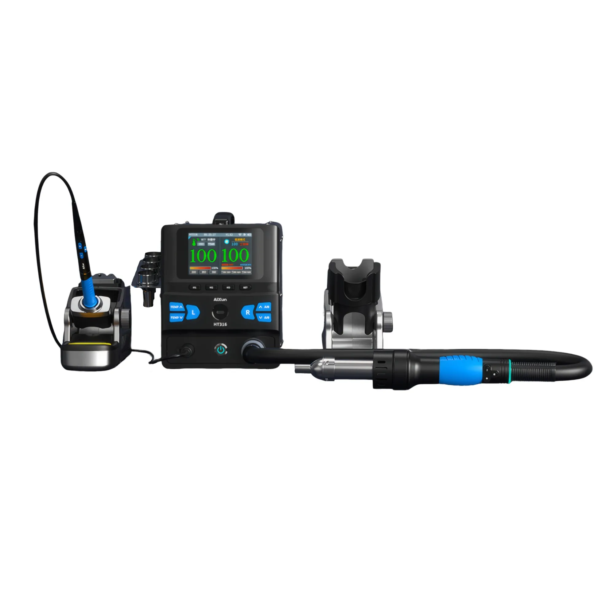 Stazione dissaldante ad aria calda Aixun HT316, legata con controllo vocale Aison BS08, schermo IPS da 3,5", connessione tri-modale