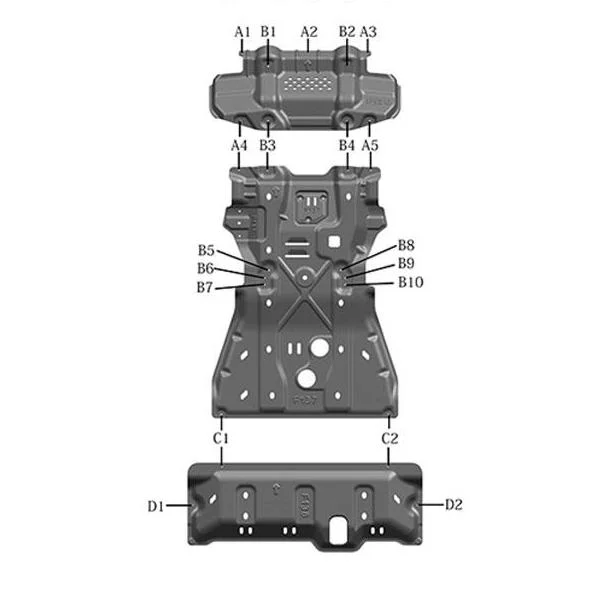 

Factory OEM 4WD Accessories Toyota Fortuner Undercar Shield Aluminum Alloy Under Vehicle protection Engine Guard Plate