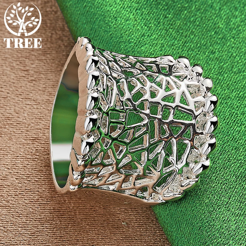 925 Sterling Silver Unique Irregular Network Rings Noble Fashion Jewelry For Women Man Wedding Party Holiday Gifts Free Shipping