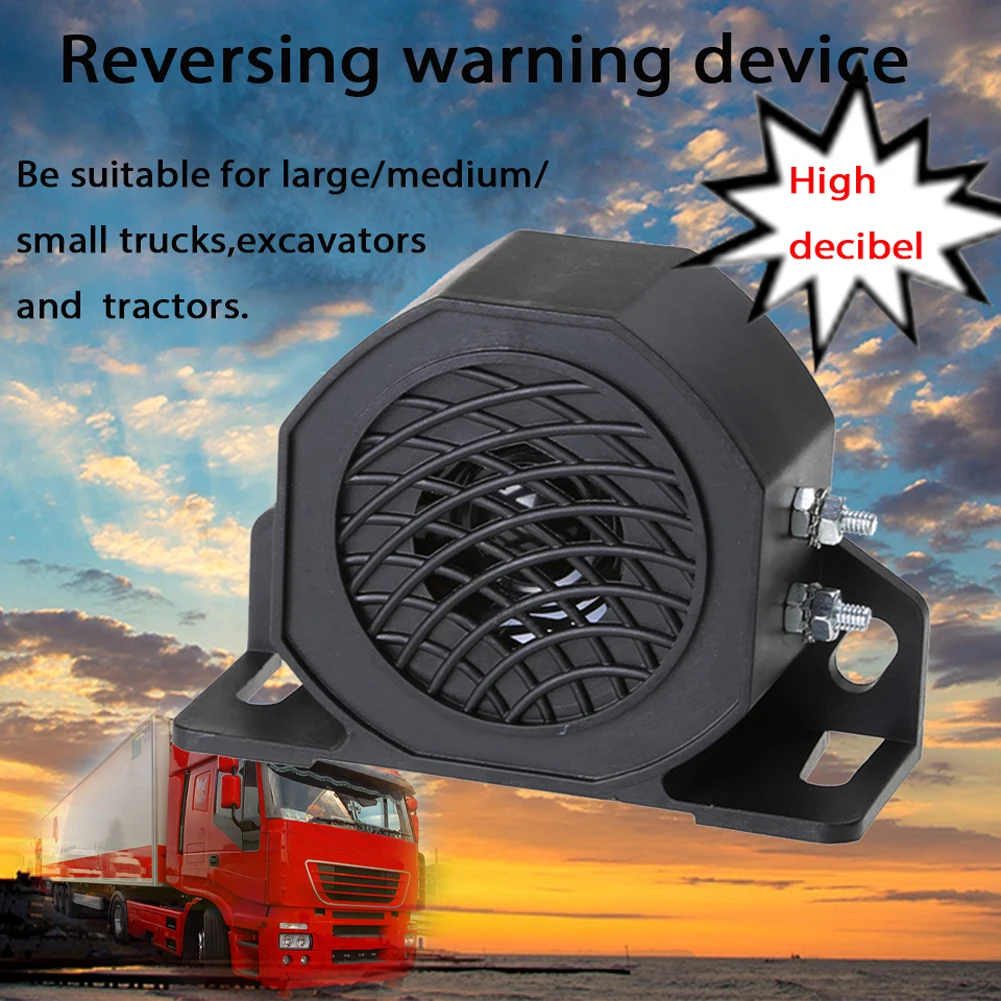 12-60V Decibel Backup 107dB Sound Warning Alarm IPX6 Waterproof Reversing Horn Truck Alarm for Vehicle Reversing Reminder