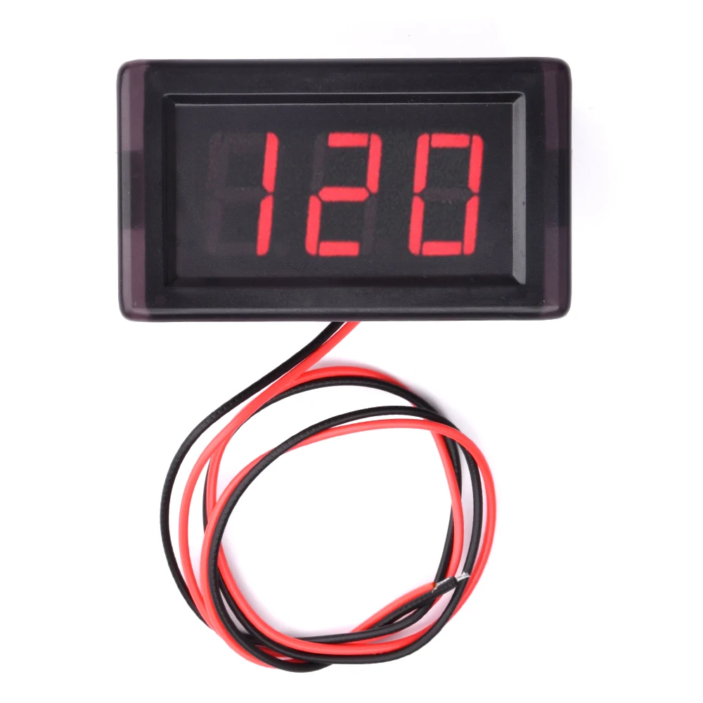 1Pcs Waterproof Two-wire DC5V-120V DC Digital Voltmeter 0.56 inch Voltage Head for 5V 120V Electric Vehicles Motorcycles Boats