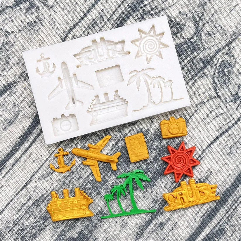 Flugzeug Schiff Coco Silikon Sugarcraft Form Harz Werkzeuge Cupcake Backform Fondant Kuchen Dekorieren Werkzeuge