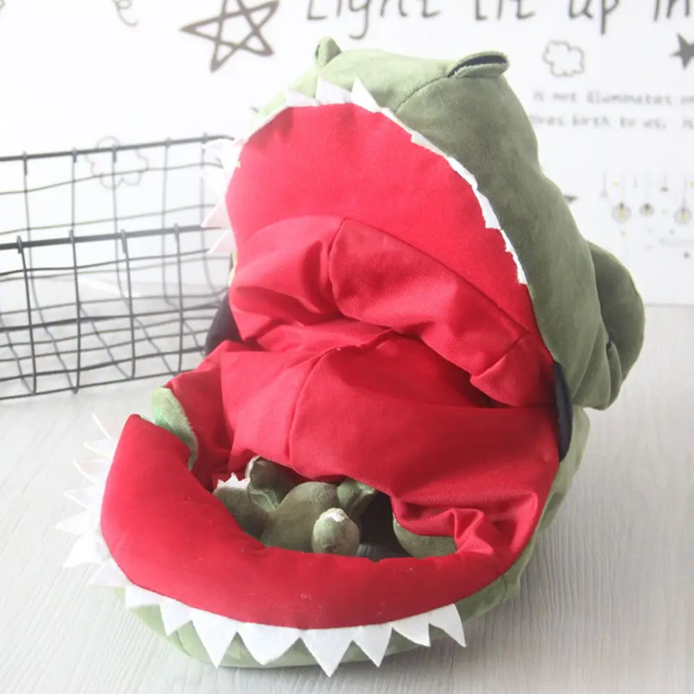 Cute Dinosaur Head Hat Cosplay Headgear Plush Dinosaur Hats Holiday Cosplay Costume Funny Cute Pros Hat