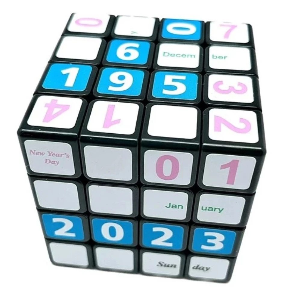 Calvin's Puzzle 4x4 Cube 4x4x4 Calendar III Cube Black Body  Magic Cube Children's Educational Toy Games and Puzzles 4x4