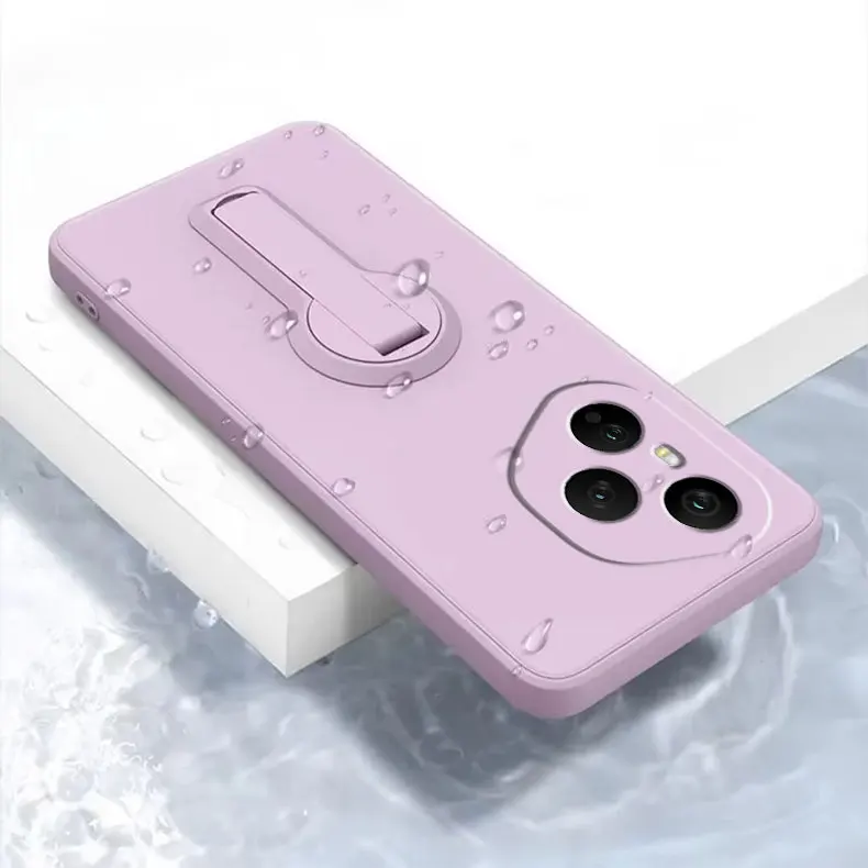 Case for Honor 400 Pro Liquid Silicone Stand Holder Soft Phone Skin Cover for 400 Lite 300 Ultra Upgrade Shockproof Back Funda