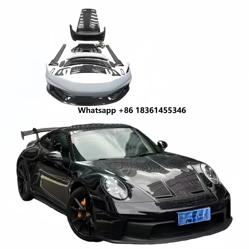 For the Modification of the GT3 of  992. New 911 Rear Bumper, Side Skirt of the Hood and Resin Rear Wing. Suitable
