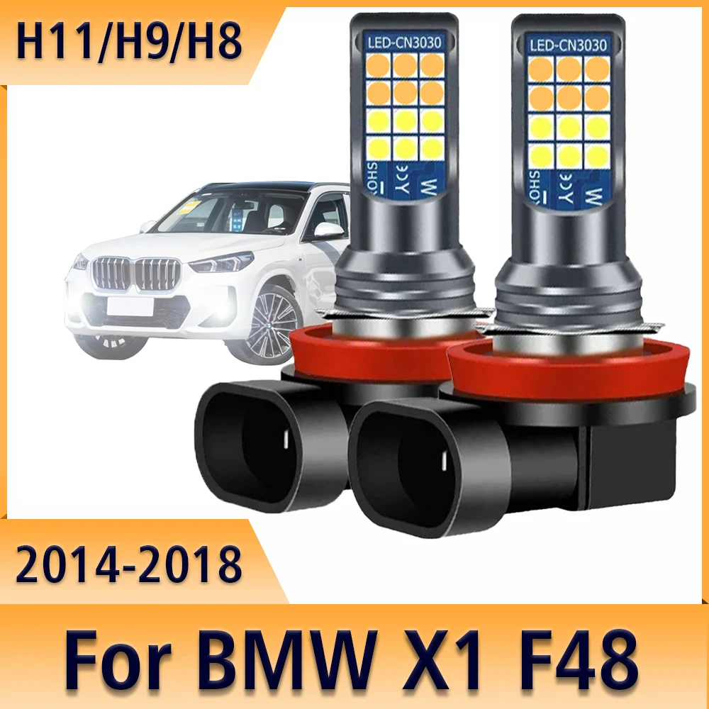 

LED Car Light Front Bulb Fog Lamp For BMW X1 F48 2014 2015 2016 2017 2018 Accessories White and yellow